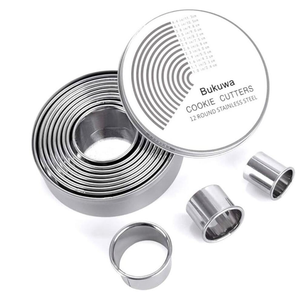 12 Pieces Round Cookie Biscuit Donut Cutter Set Graduated Circle Pastry